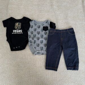 Golden Knights NHL Baby Onesie and Jeans Bundle